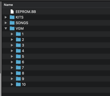 VGM folder structure screenshot